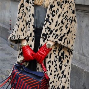 Brown Leopard Print Faux Fur Coat